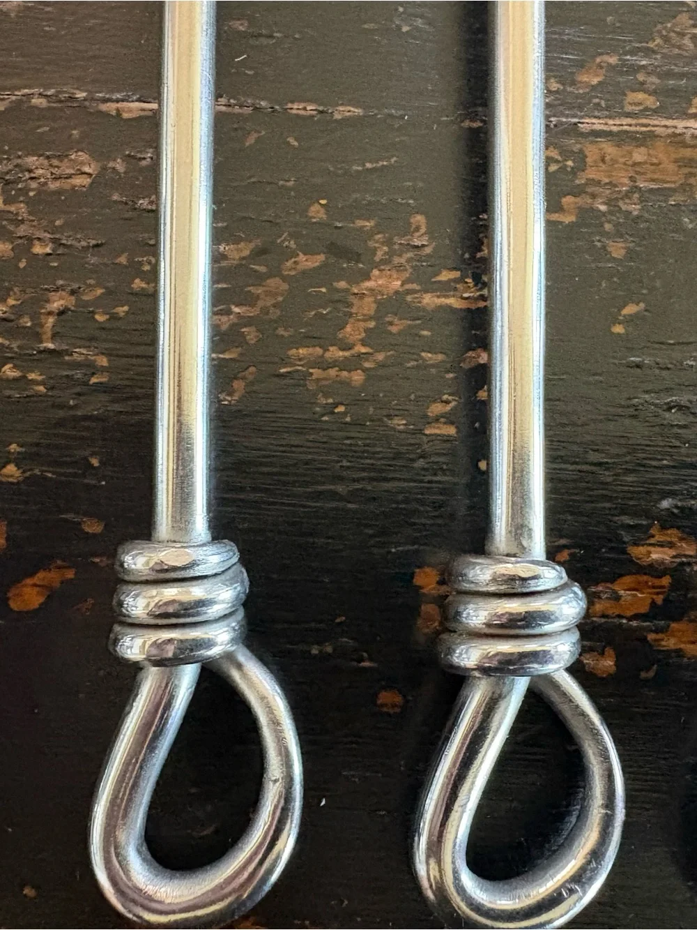 Gibson CUOMO Stainless SALAD FORKS Open Ring Tip 18/8 Glossy Flatware Set of 4